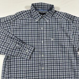 Ariat Pro Series Shirt Mens M Blue White Plaid Stretch Long Sleeve Western Work